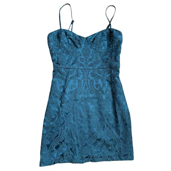 Free People‎ Karla Blossom Jacquard Mini Dress Jewel Size 0 - Picture 3 of 9